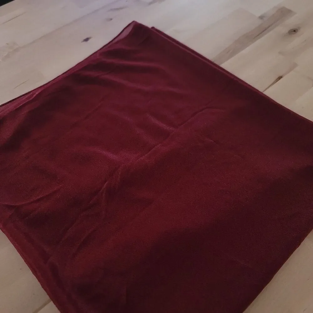 Sheer Window Scarf, set of 2, 112 x 29 inches Cranberry Red Burgundy Sparkle
